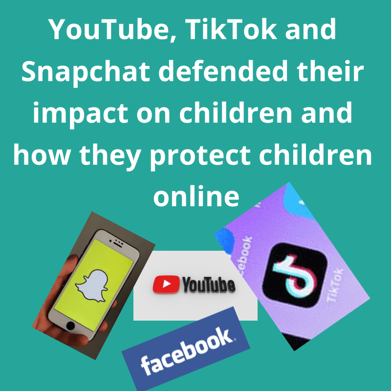 YouTube, TikTok and Snapchat defended their impact on children and how they protect children online