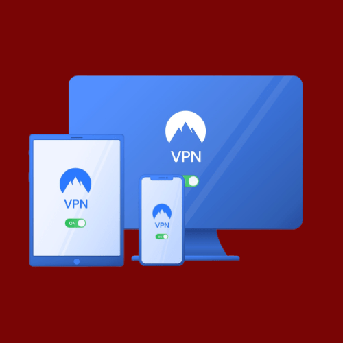 Abstract picture showing laptop, tablet and mobile phone with VPN written on each device
