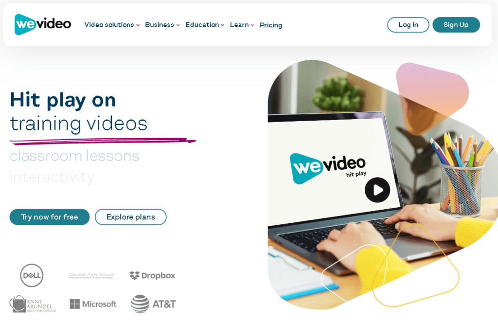 image showing a screen shot of wevideo video homepage