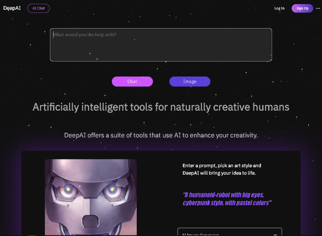 DeepAI screenshot