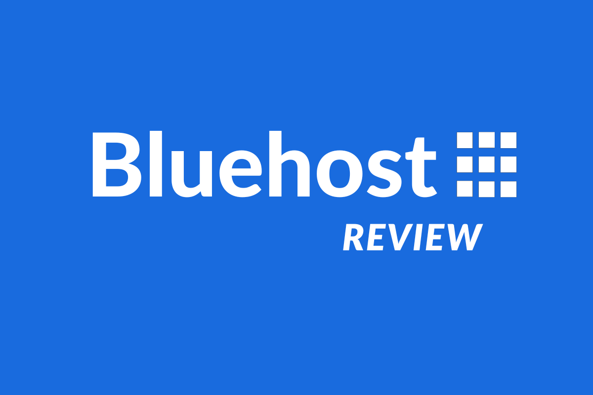 Featured image of Bluehost review with text of Bluehost review