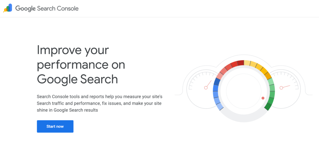This image is a section of google search console front page